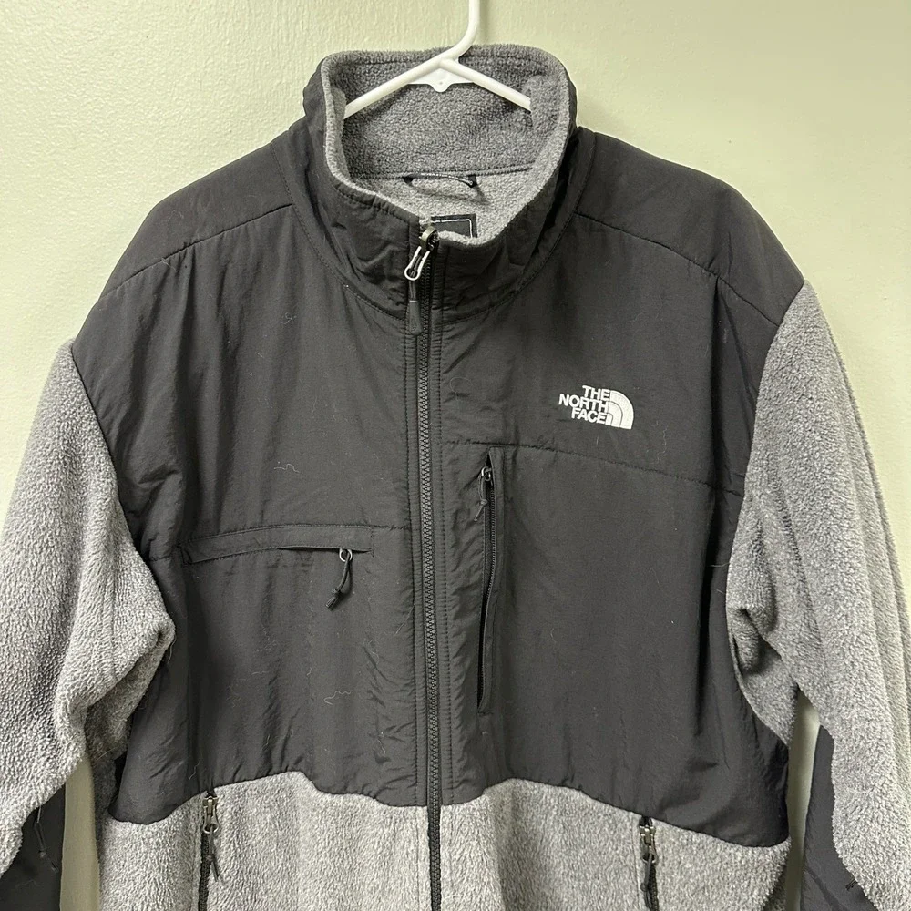 The North Face Denali Polartec Fleece Jacket Mens XXL Grey Black Full Zip Coat
